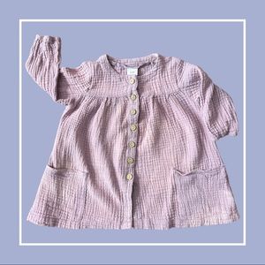 Lavender Muslin Button-up Blouse—3/4T